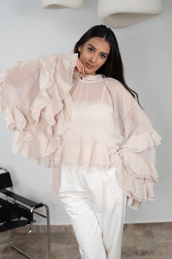 Košulja Air Ruffle – Puder