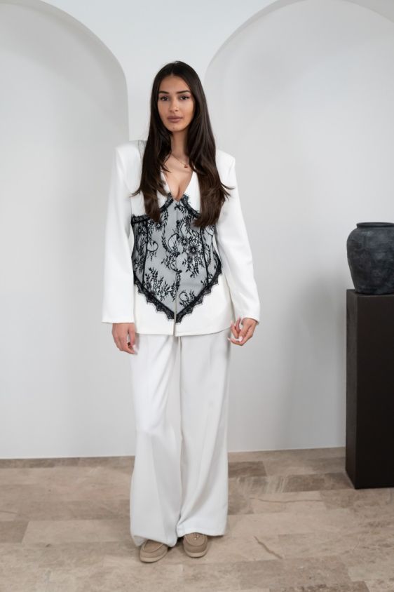 Komplet Lace Contrast – Bijeli