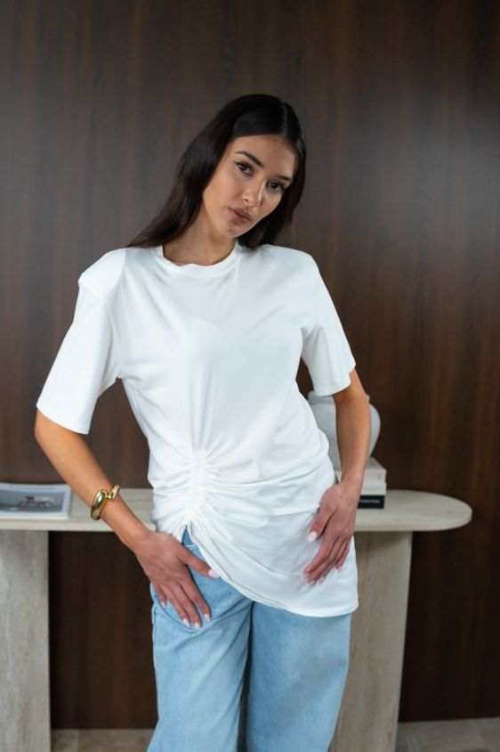 Majica Side Gather – bijela