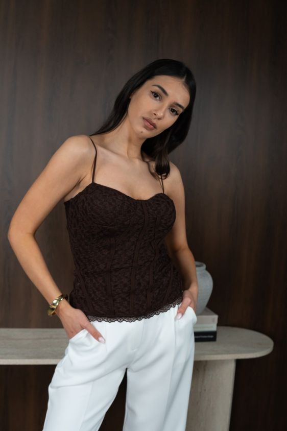 Top Lace Corset – smeđi