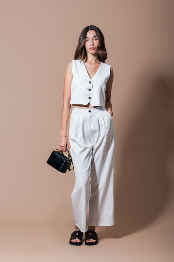 Komplet Pinstripe Aura Bijela