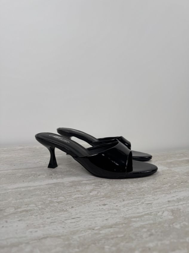 Sandale Glossy Heel – Crne