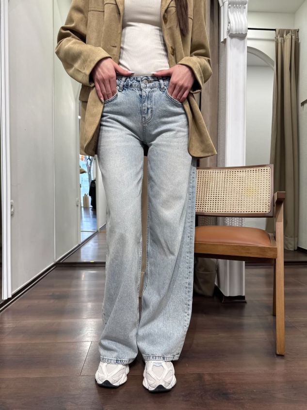 Ravne traper hlače svijetli denim
