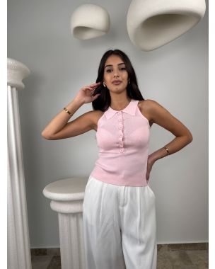Majica Polo Knit – Roza